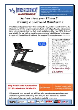 LIFESPAN VIPER TREADMILL M4 *ONLY 1 LEFT*